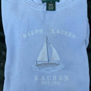 Ralph Lauren Women's Light Blue Crewneck Sweater